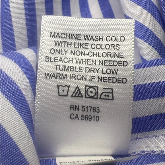 Maurices Blue & White Striped Twist-Front Cutout Midi Shirt Dress Sz XS Preppy - Picture 10 of 11